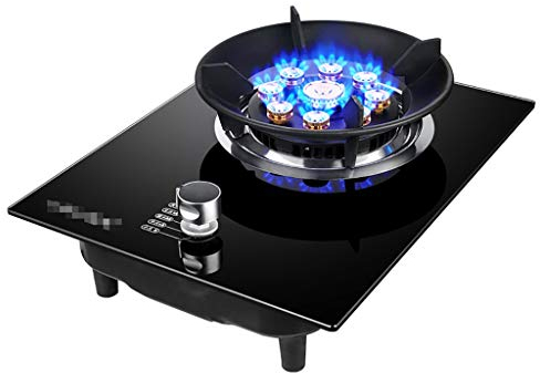 Piano Cottura a Gas Fornello a Gas Portatile 1 Bruciatore Wok 5.2kW Fornello a Nove Cavità Fierce Fire Black Glass [Classe energetica A+] [Classe energetica A] (Colore : B, Dimensione : LPG) (B N