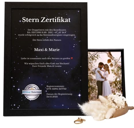 Sterntaufe zur Hochzeit - Sternt taufen für das Brautpaar. Personalisiertes Hochzeitsgeschenk so ewig wie die Liebe
