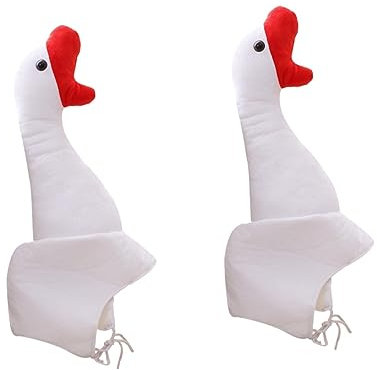 ibasenice 2st Plüschpuppe Spielzeug Gans Plüschmütze Gans Cosplay Hüte Karneval Kostüm Hut Vogel Hut Kostüm Gans Kostüm Thanksgiving-kostüm Gans Cosplay Hut Entenhut Kind Weihnachten Weiß