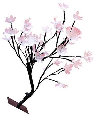 Warmhm 1stück Kreative Lichtbaum-Dekoration Fiberglas Blumenbaum-Lampe Mit USB- Für Stimmungsvolle Beleuchtung Schlafzimmer Wohnzimmer Und Hochzeiten Schwarzer Baum Mit Weißer