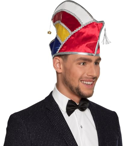Boland 02001 - Komiteemütze für Erwachsene, Einheitsgröße, Mehrfarbig, Mütze, Kopfbedeckung, Accessoire, Kostüm, Karneval, Mottoparty