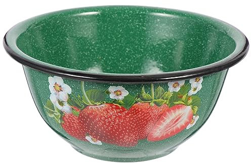 SHERCHPRY Große Vintage-Emaille-Schüssel Rührschüssel Aus Emaille für Lunch-Vorrat und Heimdekoration (Grün)