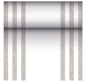 PAPSTAR 4 Rollen Tischläufer, stoffähnlich, PV-Tissue Mix ROYAL Collection 24 m x 40 cm grau Lines