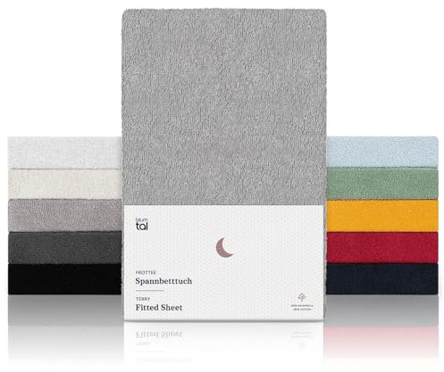 Blumtal Jersey Spannbettlaken 40x90 cm Babybett - OEKO-TEX zertifiziertes Kinderwagen Spannbettlaken - Stubenwagen Bezug aus 100% Baumwolle - Spannbettlaken Kinderwagen - für Moseskorb Baby in Grau