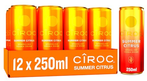 Ciroc Premium Vodka │ Summer Citrus Sparkling Vodka Drink │ 5% vol │ 12x250ml │ Ready To Drink │ Finest Fruit Flavours │ Citrus Sweetness │ Cans