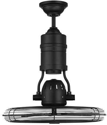 Craftmade Bellows III Indoor/Outdoor 18 Flat Black Finish Ceiling Fan, Wall and Remote Control Included
