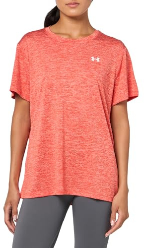 Under Armour Damen UA Tech™ Twist Kurzarm-Top, Fire/Weiß, XL