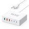 Cargador USB C, 165W Adaptador USB C Cargador múltiple 6 Puertos con 3 USB-C y 3 USB-A, Cargador rápido PD 3.0 USB C Charger Power Fuente de alimentación Compatible con iPhone/Samsung/Laptop/Tablets