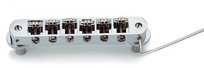 Guyker Tune-O-Matic Rollsattelbrücke – Saitenraum 10,5 mm Gitarrenbrücken mit Pfostenloch 4,2 mm Ersatz, kompatibel mit Les Paul LP SG 6 Saiten E-Gitarre GM015, Chrom