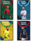 NebulaNova Set of 4 Ronaldo Poster, Football Superstar Messi, Neymar and M bape Poster Messi Poster Kunstdruck-Poster, Sport-Promi-Poster, Für Wohnzimmer, Raumdekoration Unframe12x18inch(30x45cm)
