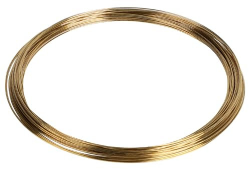 EFUTURETIME Alambre de Latón, φ 1,0mm x 20m, Alambre de Cobre y Latón, Alambre Metálico de Latón para Joyería, Tejer Adornos, Decorar, Modelar y Soldar