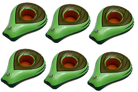 WOONEKY 6St Avocado-Becherhalter Schwimmer Trinken Aufblasbarer Avocado-Schwimmer aufblasbarer getränkehalter strandparty wasserspaß Spielzeug schwimmende Untersetzer PVC Wiederverwendbar