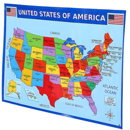 NUOBESTY HäNgende Karte Der Vereinigten Staaten, Usa-Poster, Karte FüR Die Wand Zu Hause, Geographie-Klasse, Dekoration