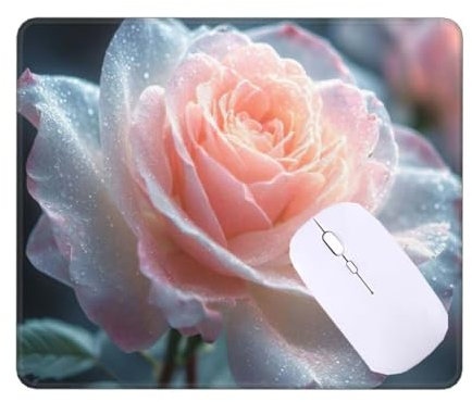 Mousepad Rosa Rosen Mauspad Kleine 90 x 60 x 0.3 cm, mit Rutschfester Gummiunterseite, Wasserdichtes Mouse Pad, Mini Gaming Mauspad für Damen, Herren, Kabellose Maus Laptop Büro Zuhause T-3012