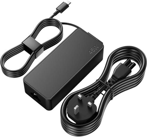 45W USB C Laptop Charger, 20V 2.25A Chromebook Charger [UK 3-Prong Plug] Compatible With Acer, HP, Asus, Lenovo, Samsung, Google and More