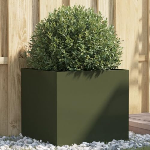 Xichuzi Jardinera de Acero Laminado en frío Verde Oliva 49x47x46 cm, Huerto Urbano Terraza, Jardineras Exterior, Jardineria Maceteros, Mesa De Cultivo, Huerto En Casa - 841565