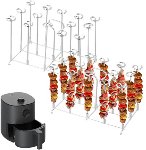 Dokeno Support à Brochettes pour Friteuse à Air, Grille pour Air Fryer, Grille de Cuisson pour Friteuse à Air, Accessoires de Friteuse à Air Chaud Compatible avec Ninja Foodi