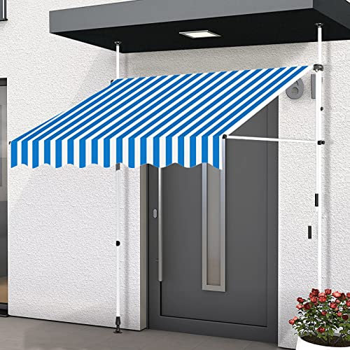 Verstellbare Höhe für Balkon, Terrasse, Garten, Markise mit Handkurbel, Sonnenschutz, Stand-Alone-Türmarkise