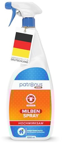 Milbenspray für Matratzen und Polster 1000 ml - speziell für Hausstaub-Allergiker - Milben-Spray mit Sofort- & Langzeitschutz als Abwehr-Mittel gegen Hausstaubmilben - effektiv & laborgeprüft