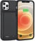 MIGAFEI Coque de batterie pour iPhone 12/12 Pro, batterie rechargeable 7000 mAh avec film de protection, étui de chargeur de batterie portable, batterie externe puissante (noir)