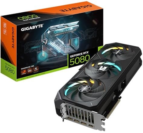 Gigabyte GeForce RTX 5080 GAMING OC 16G Graphics Card - 16GB GDDR7, 256bit, PCI-E 5.0, 2730MHz Core Clock, 3 x DisplayPort, 1 x HDMI, GV-N5080GAMING OC-16GD