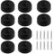 JRSHIRLEYLTD Lot de 10 pieds de meubles ronds - Diamètre : 33 x H 13 mm - En plastique - Pour meubles, canapé, chaise - Avec 10 vis