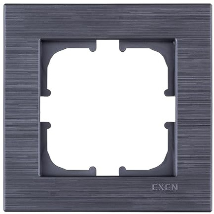 EXEN - Serie COMFORT Rahmen 1-fach für Lichtschalter und Steckdose - Panel für Wandlichtschalter und Steckdosen - Magnetisch Grau - 83mm - C101/07E