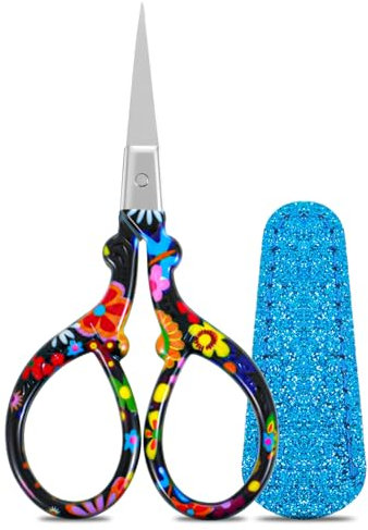 Handarbeitsschere Stickschere Nähschere Schneiderschere Kleine Schere Applikationsschere Stoffschere Klein Fadenschere Klein Scharf Mit Lederhülle Für Handarbeiten, Kunsthandwerk, Basteln, Diy