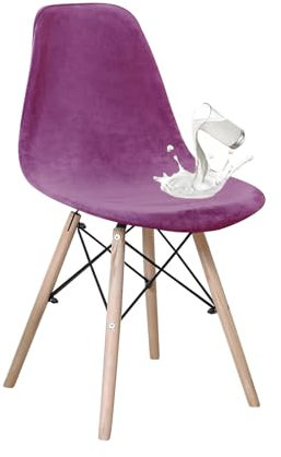 SUIOKPO Coprisedie con Schienale, Copertura delle Sedia Lavabile Estraibile Coprisedia Moderna Elastica Coprisedia, Fodere per Sedia Adatta per Casa,Hotel,Viola,1 PCS
