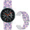 Sjiangqiao Pattern Printed Bands Compatible with Samsung Galaxy Watch 46mm/Watch 3 45mm/Gear S3 Frontier/Classic/Pebble Time/V Silicone 22mm Band Strap for Men Women. (Purple Flower)