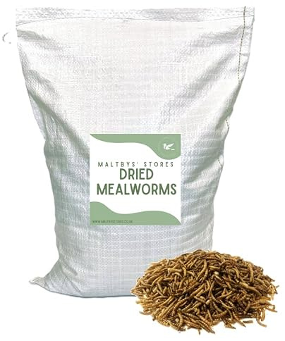 Maltbys' Stores 25 Litre Dried Mealworms (2 x 4kg: 8kg total) | Premium Dried Mealworms for Wild Bird Feeding