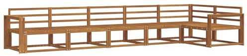 vidaXL Outdoor-Sofagarnitur 6 pcs Natur Massivholz Akazie, Garten Lounge Möbel, modernes Outdoor Sofa, langlebiges Patio Sectional Sofa, Akazien entspannendes Set für Komfort im Hinterhof