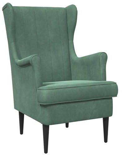 vidaXL Sessel Meergrün Samt, Stylischer Sessel fürs Schlafzimmer, modernes Velours, Bequeme Sitzgelegenheit, eleganter Wohnraum-Deko
