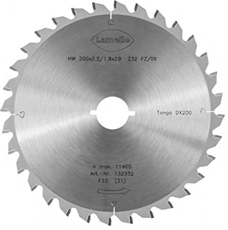 Lamello Sägeblatt für Tanga DX200, 32 Zähne, Ø 200 mm, Hochgeschwindigkeitsstahl, Holz