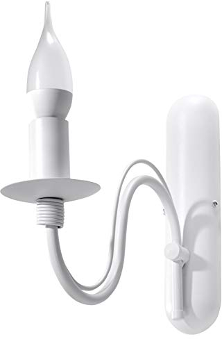 SOLLUX lighting Minerwa Wandleuchte - Kronleuchter Wohnzimmer Esstisch Lampe Schlafzimmer - Stahl 6 x 25 x 25 cm Weiß 1 Flamme