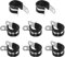 MroMax Lot de 8 colliers de serrage en acier inoxydable 304 - 20 mm - En caoutchouc - Pour installation de tuyau ou de cordon métallique - Noir