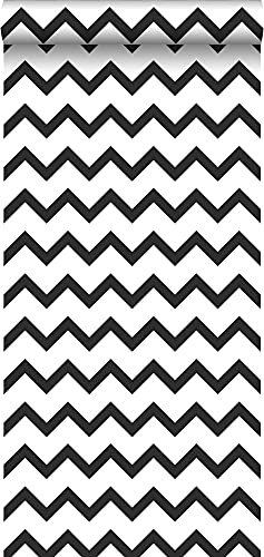 ESTAhome papier peint chevrons noir et blanc - 139115-0,53 x 10,05 m