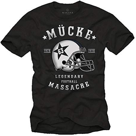 Makaya Vintage T-Shirt - MÜCKE 63 - Tee Shirt Football Americain Homme Noir L