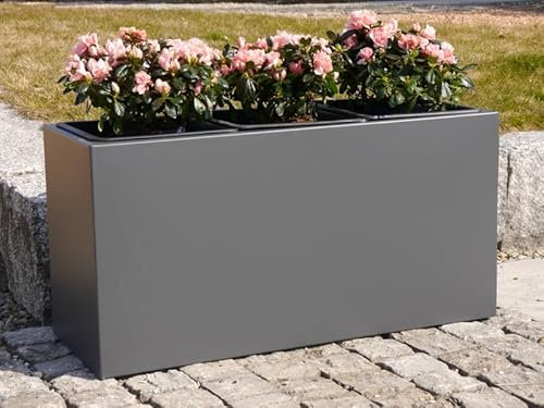 eastwest pflanzkübel Metall-Pflanztröge in anthrazit - innen isoliert für perfekten Wurzelschutz. Farbe anthrazit. Maße L80x B30x H30cm