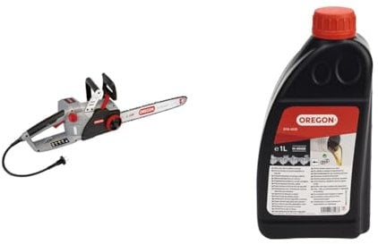 Oregon CS1500 Motosega Elettrica a Filo, Auto Affilante, 45 cm (18 pollici), 2400 watt 230 V & Olio Lubrificante per Catena e Barra di Guida da Motosega, 1 L