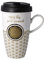 Goebel Artist Becher mit Kunststoffdeckel, Flower of Life white Lotus aus Fine Bone China, Farbe: mehrfarbig, Maße: 14x8 cm, 23-500-64-1