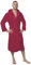 Bathrobe Men 100% Cotton OEKO-TEX® Certified - XL Burgundy - Premium Dressing Gown Men & Women Absorbent Towelling with Hood, 2 Pockets, Belt