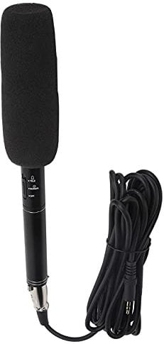 Dilwe Micrófono de Mano, micrófono de Condensador direccional para entrevistas, Alta sensibilidad, Interfaz XLR, minicrófono de reportero portátil para reuniones, Voz(Negro)