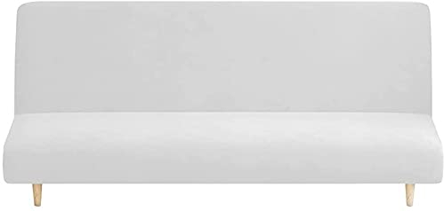 NOPEXTO Sofa-Schonbezug Samt, Sofabezug Ohne Armlehne Futonbezug Stretch Sofahusse Ohne Armlehne Schlafsofa Bezug Ohne Armlehne (Weiß)