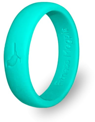 Comfortable Womens Silicone Ring, Modern Wedding Rings for Women, Hypoallergenic, Breathable, Non-Toxic, Flexible & Safe for Your Fingers, Outdoor Activities, Sports, Extreme Adventures. Sky Blue (5)