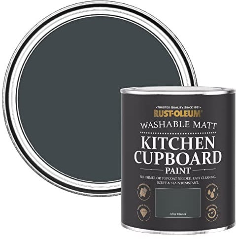 Rust-Oleum Dark Green Kitchen Cupboard Paint in Matt Finish - After Dinner 750ml