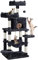 Yaheetech Rascador para Gatos Altura 150 cm Arbol para Gatos Grande Castillo Mascota con Hamaca Juguete de Gatos de Sisal Negro