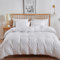 CLOTHKNOW Weiß getuftet Bettdecke Set Queen Weiß Bettdecke Queen Set Jacquard Boho Tröster Damen Herren Tröster Bauernhaus Bett Bettwäsche Shabby Chic Weiß Bett Bettdecke Sets Weiß Bettdecke