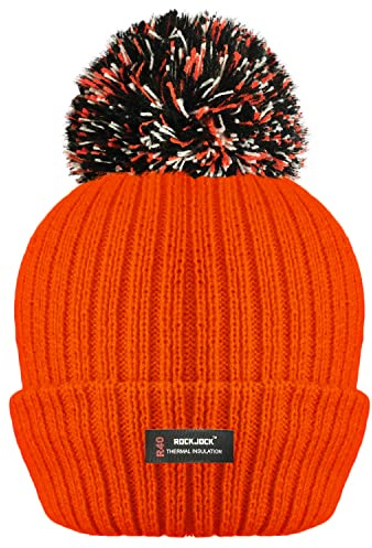 RockJock Bonnet côtelé à Pompons d'hiver pour Femme avec Isolation Thermique avancée R40