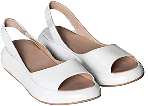 Sandalia Mujer Zapatos De Plataforma De Boca De Pescado De Verano De Cuña Plataforma Sandalias De Puntera Abierta Cómodo Unisex Zapatos De Playa Piscina